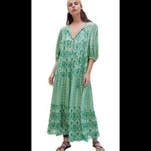 GB11 NWT ZARA The Elisa Long Print Maxi Dress, L